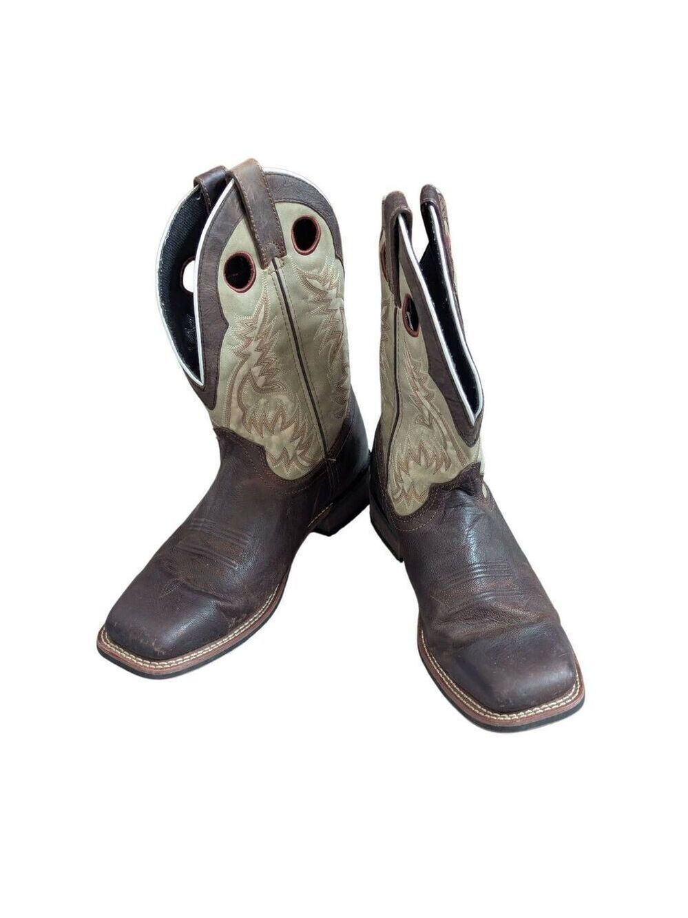 Laredo Men's Collared Western Cowboy Boot Dark Brown/Tan Sz 10D